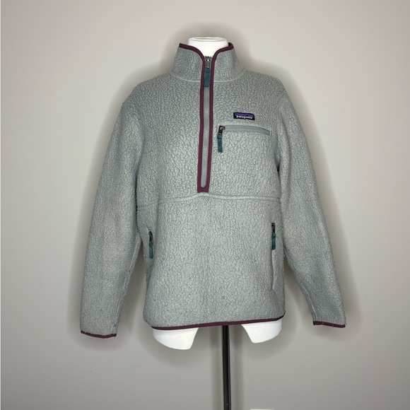 Patagonia Jackets & Blazers - Patagonia Gray Fleece with Burgundy Accents